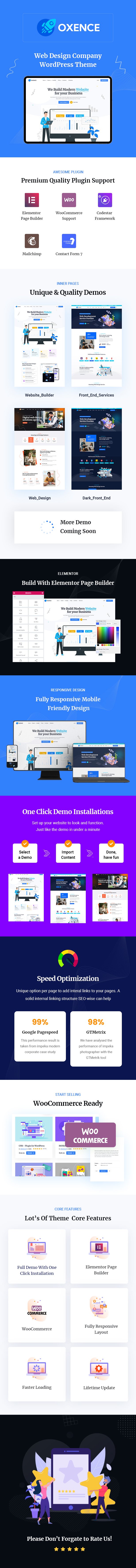 Oxence -  Web Design Agency Elementor  WordPress Theme - 1